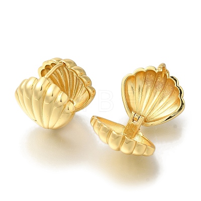 Rack Plating Shell Shape Brass Hoop Earrings EJEW-H016-34G-1