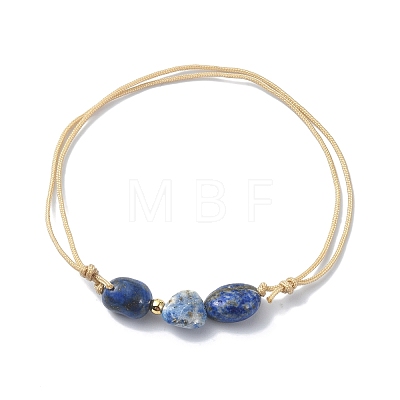 Mixed Natural White Moonstone & Agate & Amethyst & Sunstone & Lapis Lazuli Round Braided Beaded Bracelets for Women BJEW-JB09880-1