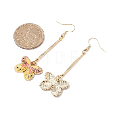 Alloy Enamel Butterfly Dangle Earrings EJEW-JE05604-01-1