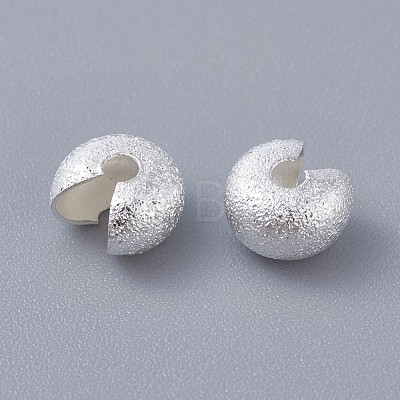 Textured Brass Crimp Beads Covers X-KK-I665-23S-1