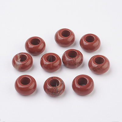 Natural Red Jasper European Beads LS-X-G-G740-14x8mm-04-1