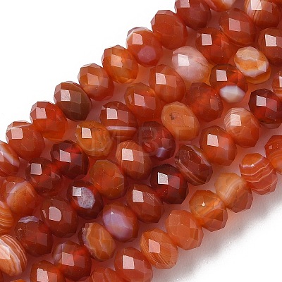 Natural Banded Agate Beads Strands G-D344-A34-02-1