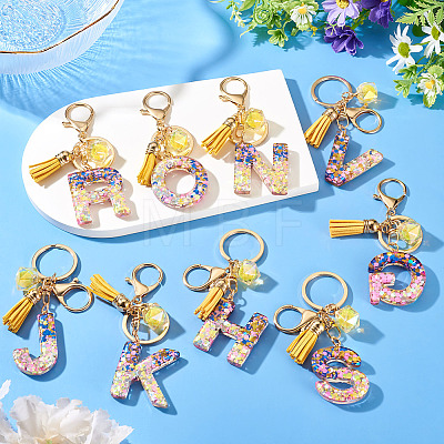 Alloy Resin Polygon Keychains KEYC-TADJ0002-03G-O-1