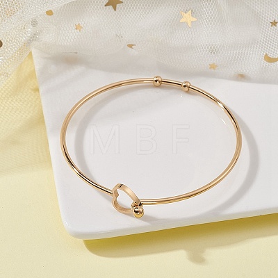 Stainless Steel Hollow Out Heart Bangle BJEW-YW0001-08G-1