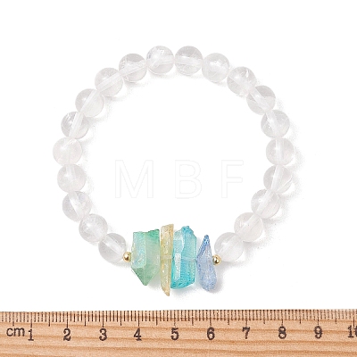 Natural Quartz Crystal Beaded Stretch Bracelets for Women BJEW-TA00727-1