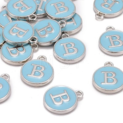 Platinum Plated Alloy Enamel Charms X-ENAM-S118-04B-P-1