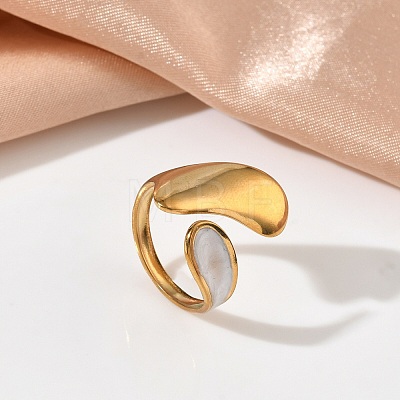 304 Stainless Steel Cuff Open Rings for Women RJEW-F208-02G-02-1