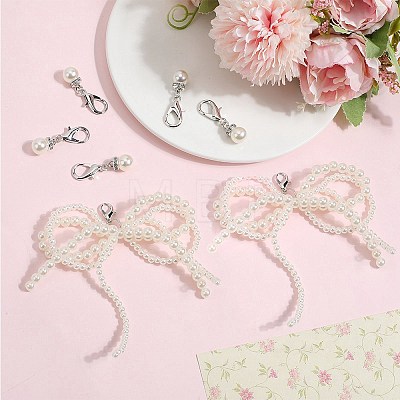 Plastic Imitation Pearl Shoe Charms AJEW-CP0006-58-1