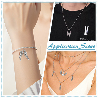 60Pcs Wing Alloy Pendant Decorations HJEW-ME00122-1