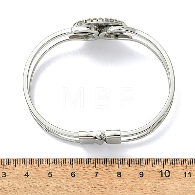 Natural Abalone Shell Flat Round Open Bangles BJEW-JB14315-02-1
