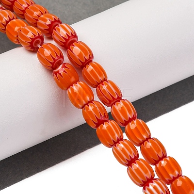 Handmade Lampwork Chevron Beads Strands LAMP-K041-01A-18-1