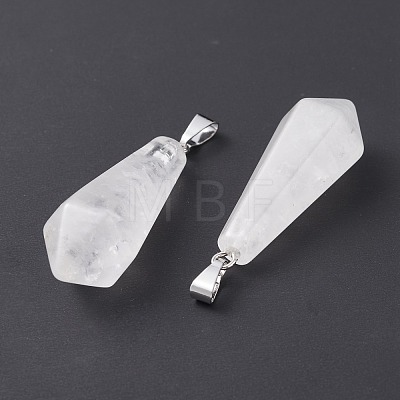 Natural Quartz Crystal Pointed Pendants G-I314-02P-20-1