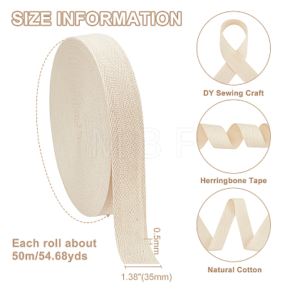 Cotton Cotton Twill Tape Ribbons OCOR-WH0057-30F-03-1