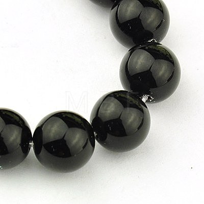 Synthetic Black Stone Beads Strands GSR18mmC044-1