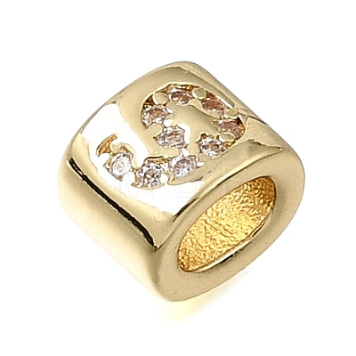 Brass Micro Pave Clear Cubic Zirconia Beads CU-CBAA19F-01G-J-1