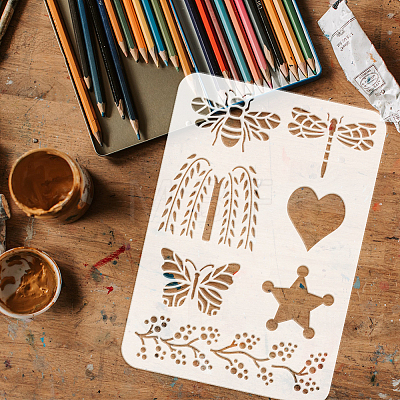 Plastic Drawing Painting Stencils Templates DIY-WH0396-577-1