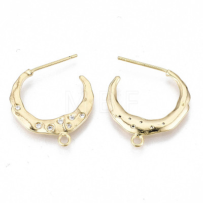 Brass Stud Earring Findings KK-T038-223G-1