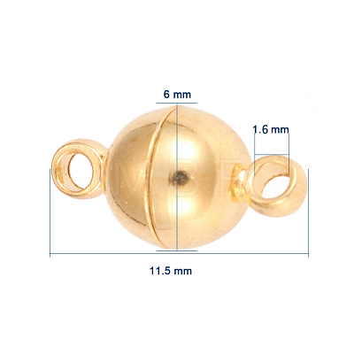 Brass Magnetic Clasps with Loops KK-YW0001-16A-1