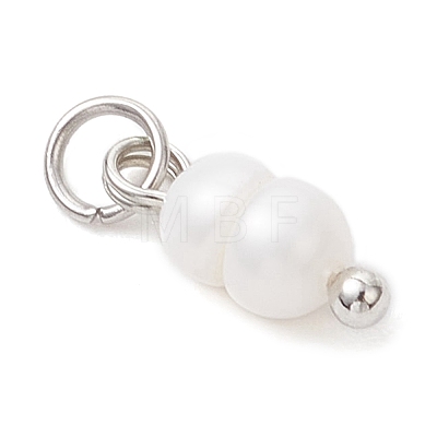 Natural Cultured Freshwater Pearl Potato Charms with Brass Jump Rings PALLOY-JF04176-02-1