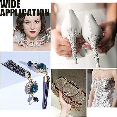 Golden Iron Rhinestone Strass Chains CH-WH0009-04G-01-1
