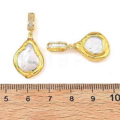 Eletroplated Natural Baroque Keshi Pearl Pendants PALLOY-JF06017-1