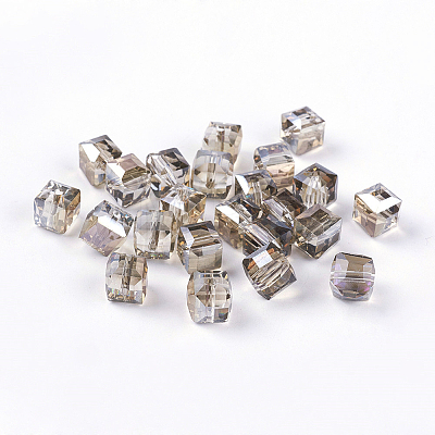 Electorplated Glass Beads EGLA-E006-3O-1