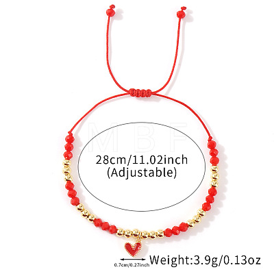 Heart Brass Enamel Charm Bracelets CK5066-2-1