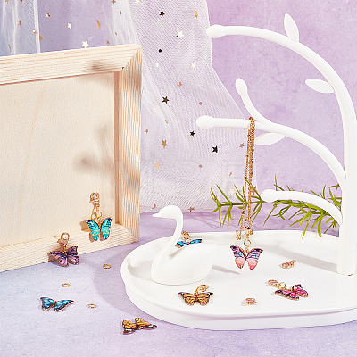 DIY Butterfly Pendant Making Kits DIY-SC0014-17-1