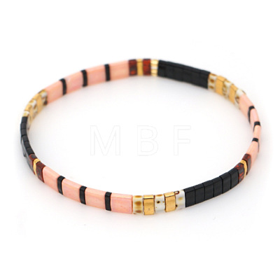Bohemian Glass Seed Beaded Stretch Bracelets JM4508-2-1