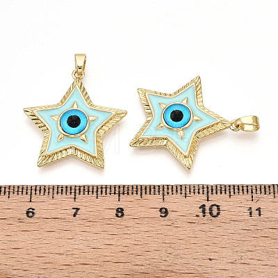 Brass Enamel Pendants KK-T070-75A-1