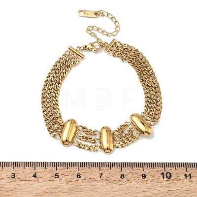 304 Stainless Steel Multi-strand Curb Chain Bracelets BJEW-F533-02E-G-1