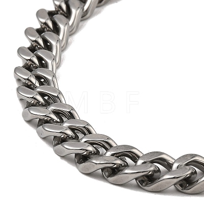 304 Stainless Steel Cuban Link Chain Bracelet NJEW-D050-02E-P-1