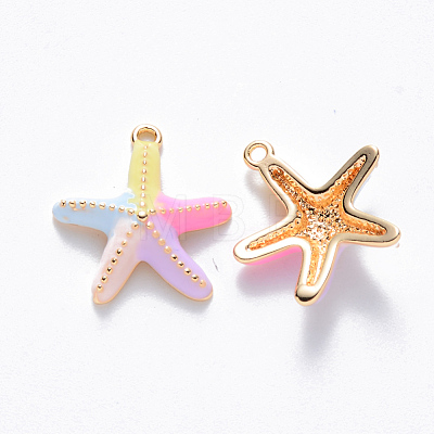 Brass Enamel Charms KK-T049-050G-02-NF-1
