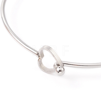 Stainless Steel Hollow Out Heart Bangle BJEW-YW0001-08P-1