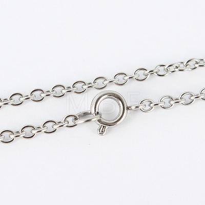 304 Stainless Steel Cable Chain Necklaces MAK-N016-19P-1