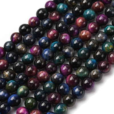 Grade AB Natural Tiger Eye Beads Strands G-F591-18-6mm-06-1