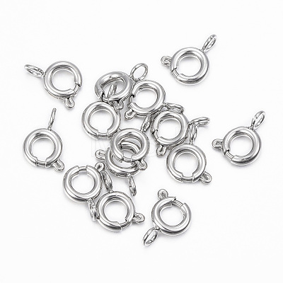 304 Stainless Steel Smooth Surface Spring Ring Clasps X-STAS-H396-B-02P-1