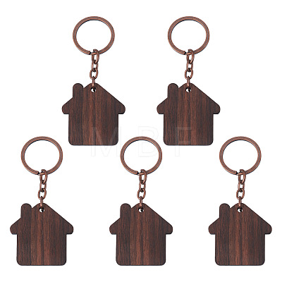 Walnut Wood Pendant Keychains KEYC-TAC0034-06D-1