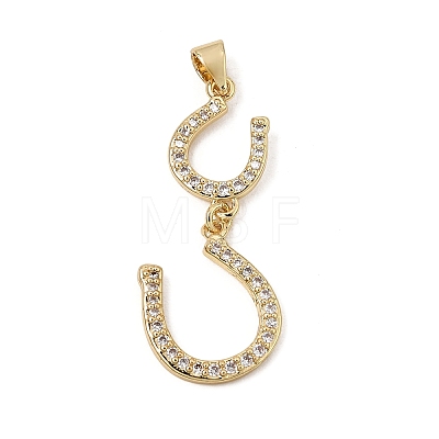 Brass Micro Pave Clear Cubic Zirconia Pendants CU-CBA7D12-12G-1