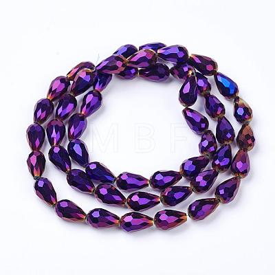 Electroplate Glass Beads Strands EGLA-D017-15x10mm-6-1