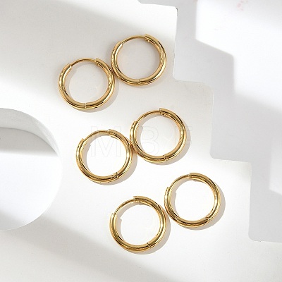 PVD Vacuum Plating 304 Stainless Steel Huggie Hoop Earrings for Women LS-EJEW-F280-07B-G-1