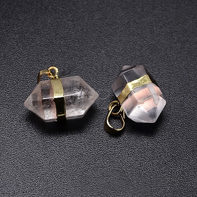 Double Terminated Pointed Gemstone Pendants G-P049-G-1