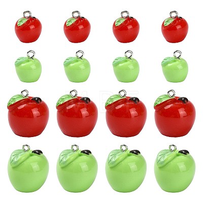 20Pcs 4 Styles Spray Painted Opaque Resin Pendants RESI-FS0002-42-1