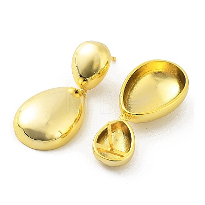 Teardrop Rack Plating Brass Studs Earrings KK-Z038-16G-1