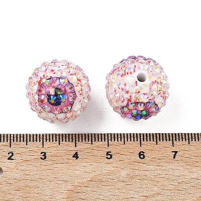 Round Resin Rhinestone Beads OACR-Z035-01A-1
