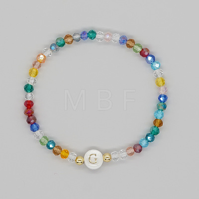 Handmade Bohemian Colorful Faceted Rondelle Glass Beaded Stretch Bracelets UI5654-7-1