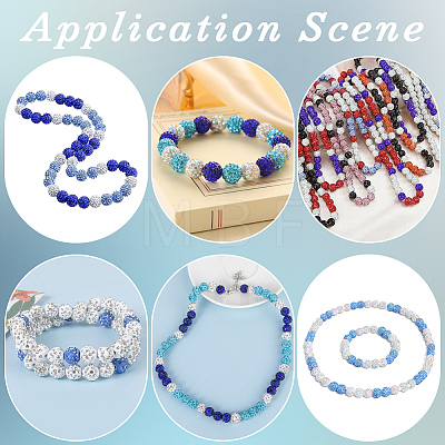 150Pcs 15 Colors Pave Disco Ball Beads RB-PA0001-09A-1