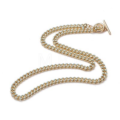 Brass Curb Chain Necklaces NJEW-JN03097-1