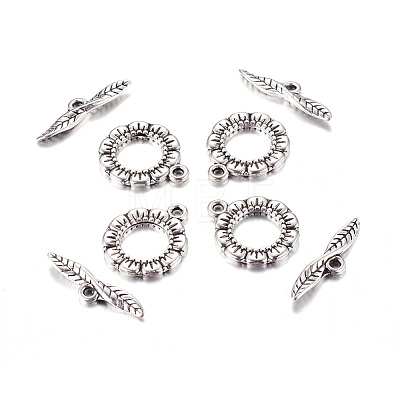 Tibetan Style Toggle Clasps LS-LF11359Y-1