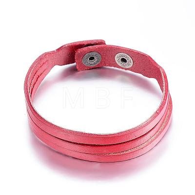 Leather Cord Snap Bracelets BJEW-P099-10-1